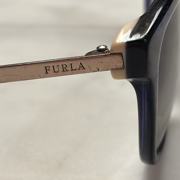 FURLA SUNGLASSES SFU257K 53-18-135 T31P Navy Blue Gold Metal Lightweight Women’s main image 14